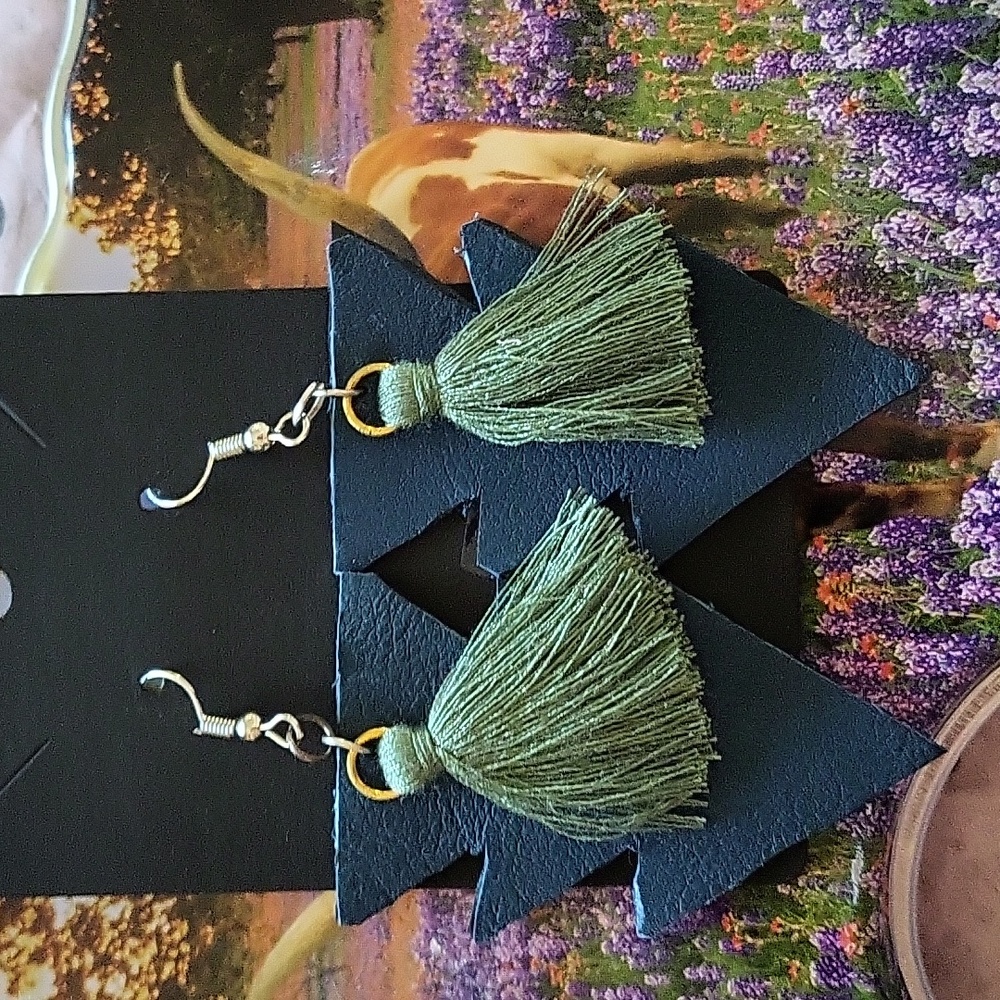 HANDMADE REAL LEATHER EARRINGS BY J&M BOUTIQUE